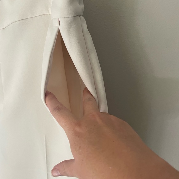 Banana Republic Cream Hayden Crepe Wide Leg Pants Size L NWT - Picture 3 of 9